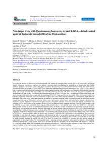 Non-target trials with Pseudomonas fluorescens strain CL145A, a lethal control agent of dreissenid mussels (Bivalvia: Dreissenidae)