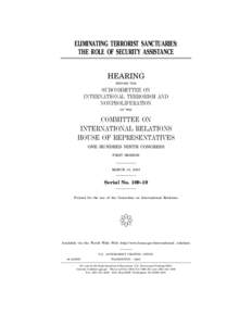 ELIMINATING TERRORIST SANCTUARIES: THE ROLE OF SECURITY ASSISTANCE HEARING BEFORE THE  SUBCOMMITTEE ON