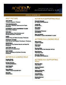 official Nominee List  BEST PICTURE Actor in a Supporting Role