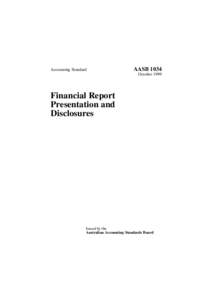 Accounting Standard  AASB 1034 October[removed]Financial Report