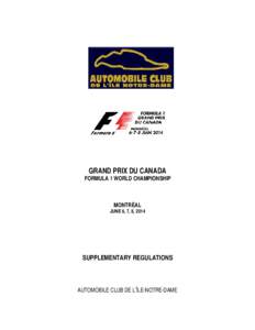 GRAND PRIX DU CANADA  FORMULA 1 WORLD CHAMPIONSHIP MONTRÉAL