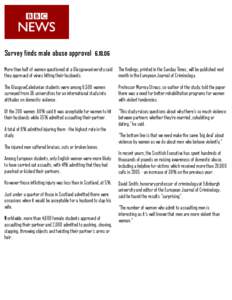 Survey finds male abuse approval  6