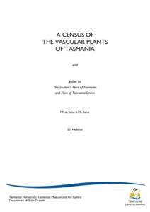 A CENSUS OF THE VASCULAR PLANTS OF TASMANIA and  Index to