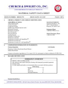 Health sciences / Industrial hygiene / Medicine / Safety engineering / Abrasive blasting / Material safety data sheet / Health / Safety / Environmental law