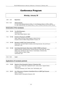 Third WCRP International Conference on Reanalysis - 28 January to 1 February, 2008  Conference Program Monday, January 28 8:00 - 9:45 10:[removed]:20