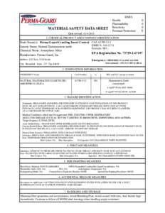 MATERIAL SAFETY DATA SHEET Date revised: [removed]HMIS Health Flammability