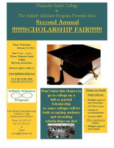 Philander Smith College & The Infinite Scholars Program Presents their Second Annual !!!!!!!SCHOLARSHIP FAIR!!!!!!!