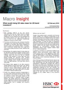 Macro Insight What could rising US rates mean for US bond investors? 25 February 2016 For Professional Client