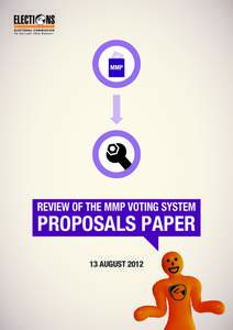 REVIEW OF THE MMP VOTING SYSTEM  PROPOSALS PAPER 13 AUGUST 2012  INTRODUCTION