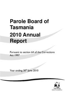 Parole Board of Tasmania Annual Report[removed]