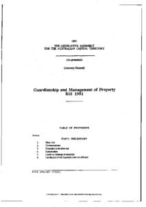 1991 THE LEGISLATIVE ASSEMBLY FOR THE AUSTRALIAN CAPITAL TERRTTORY (As presented) (Attorney-General)