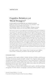 Cognitive Relatives yet Moral Strangers?