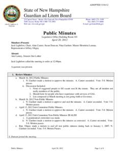 ADOPTED[removed]State of New Hampshire Guardian ad Litem Board John H. Lightfoot, Jr. Chairman