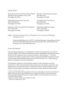 Microsoft Word - Risk Retention Commercial Real Estate Joint Trade Group Letter[removed]