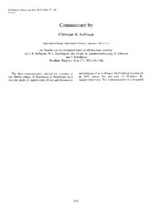 Biochtmica et Biophysics Acta, [removed]199 Elsevier Commentary by Christian B. Anfinsen Department
