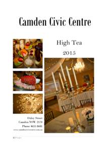 Camden Civic Centre High Tea 2015 Oxley Street Camden NSW 2570