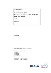 The European Activation File: EAF-2007 decay data library