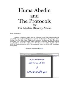 Huma Abedin and The Protocols Of The Muslim Minority Affairs By Walid Shoebat