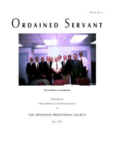 Vol. 8, No. 3  ORDAINED SERVANT The Committee on Coordination