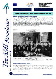 ISSUE No 4 / DECEMBERAMI Quarterly Newsletter Editor: Céline Aymon E-mail:   - AMI @ a glance