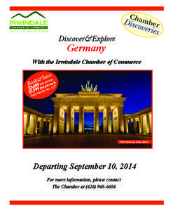 Germany With the Irwindale Chamber of Commerce n, erso er p rson if p