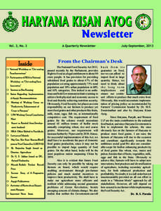 HARYANA KISAN AYOG Newsletter Vol. 3, No. 3 A Quarterly Newsletter