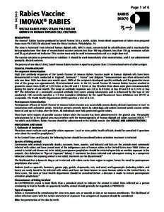 Page 1 of 6 Rabies Vaccine IMOVAX® RABIES