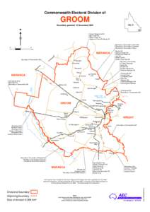 Commonwealth Electoral Division of  GROOM QLD  Boundary gazetted 15 December 2009