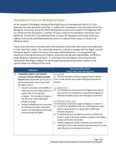 Aboriginal Issues - Appendix D - Housing and Homelessness Action Plan