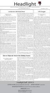 Headlight  Written by the students of Marblehead High School for our school and community www.mhsheadlight.weebly.com  December 11, 2014