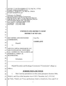 SEC Complaint: Arvco Capital Research, LLC, Arvco Financial Ventures, LLC, Alfred J.R. Villalobos, and Federico (“Fred”) R.