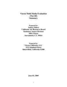 Viscon Multi Media Evaluation (Tier III) Summary Prepared for: