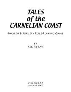 TALES of the CARNELIAN COAST Swords & Sorcery Role-Playing Game by Ken St-Cyr