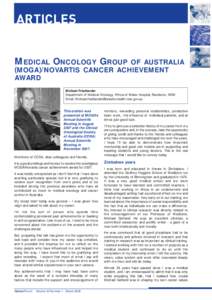 ARTICLES  MEDICAL ONCOLOGY GROUP OF AUSTRALIA (MOGA )/NOVARTIS CANCER ACHIEVEMENT