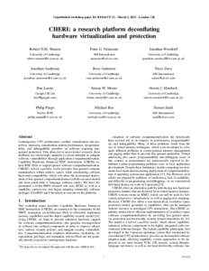 Real-time operating systems / Memory management / Central processing unit / Virtual machines / Access control / Capability-based security / Kernel / EROS / Ring / Computer architecture / System software / Computing