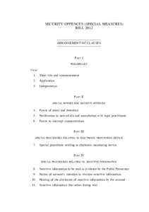 Security Offences (Special Measures)  1 SECURITY OFFENCES (SPECIAL MEASURES) BILL 2012