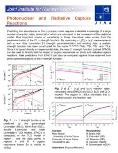 Joint Institute for Nuclear Astrophysics Photonuclear Reactions and