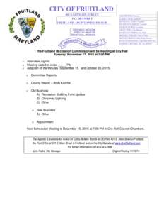 CITY OF FRUITLAND 401 EAST MAIN STREET P.O. DRAWER F FRUITLAND, MARYLANDTELEPHONE: ADMIN. FAX: 