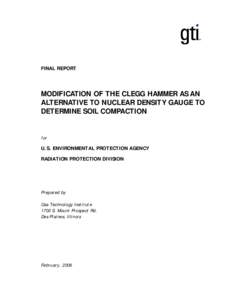 Modification of the Clegg Hammer as an Alternative to Nuclear Density Gauge To Determine Soil Compaction