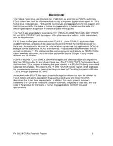 FY 2013 PDUFA Financial Report