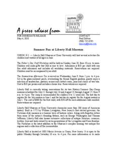 A press release from FOR IMMEDIATE RELEASE May 4, 2010 CONTACT: Paul DiNero