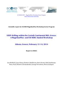 ECORD/ICDP – MagellanPlus Workshop Series Program http://www.essac.ecord.org	
     	
   	
  