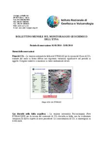 BOLLETTINO MENSILE SUL MONITORAGGIO GEOCHIMICO DELL’ETNA Periodo di osservazione: [removed][removed]Sintesi delle osservazioni Flussi di CO2 – Le stazioni automatiche della rete ETNAGAS per la misura del flusso