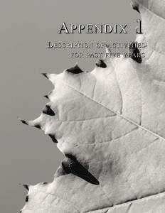 Appendix 1 - Description of Activities for Past Five Years