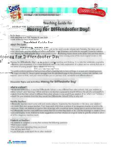 HOORAY FOR DIFFENDOOFER DAY!  Teaching Guide for Hooray For Diffendoofer Day! By Dr. Seuss