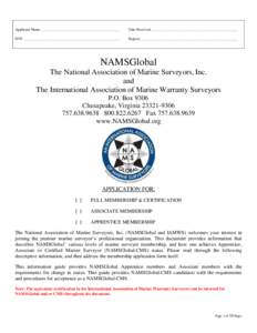 National Association of Marine Surveyors / Society of Accredited Marine Surveyors / Residency / Marine surveyor / Surveying / Professor / Education / Academia / Knowledge