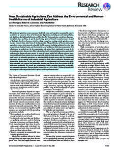 RESEARCH  Review How Sustainable Agriculture Can Address the Environmental and Human Health Harms of Industrial Agriculture