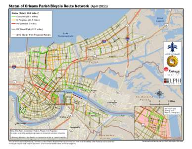 Status of Orleans Parish Bicycle Route Network (April 2011)  £ ¤ 11