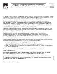 Instructions for Completing the Sales and Use Tax Return, Form DR-15, when taking the Enterprise Zone Jobs Tax Credit DR-15ZCN R[removed]Rule 12A-1.097