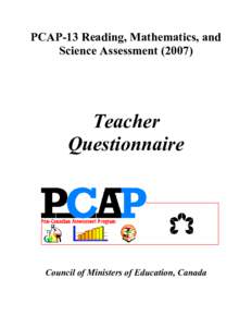 Microsoft Word - PCAP Teacher Questionnaire EN.doc